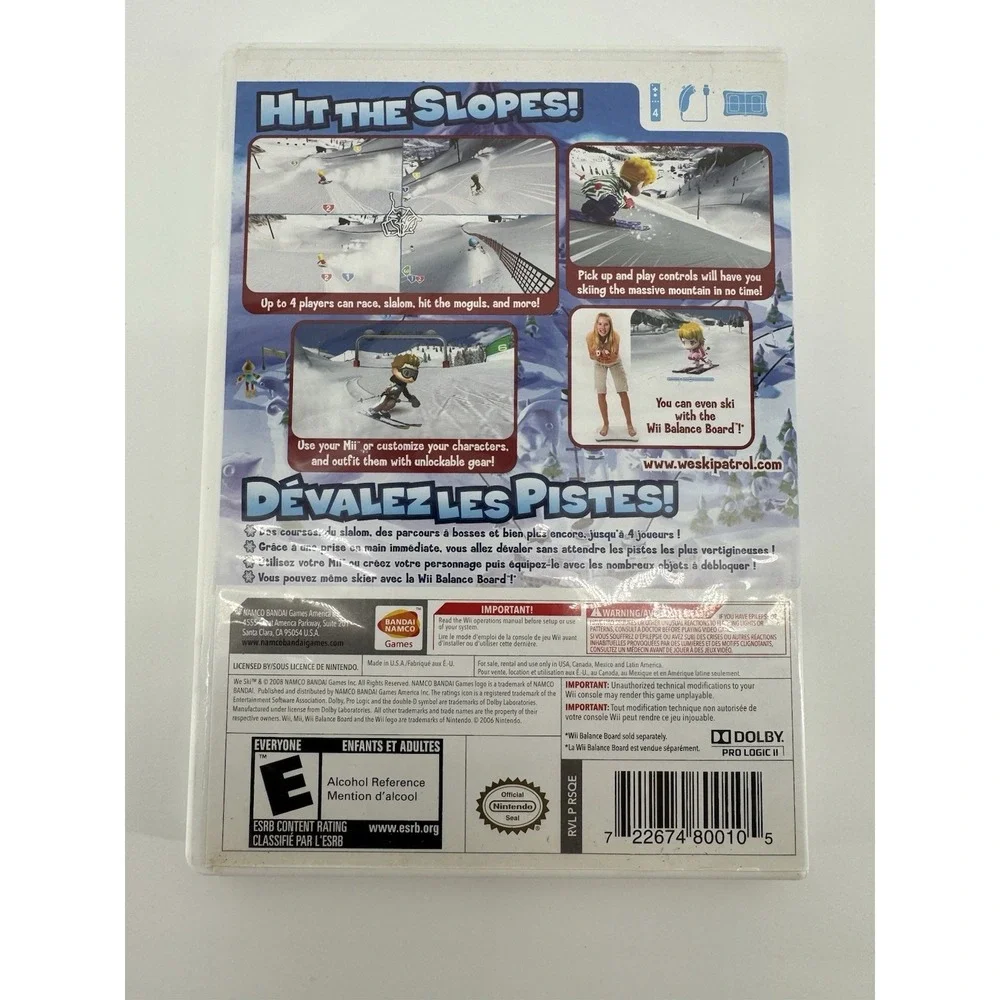 We‎ Ski Nintendo Wii Bandai Namco Games With Manual CIB